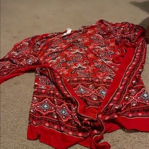 Red bandana cardigan